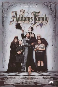 the addams family movie poster with characters from the addams'family and their children