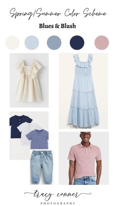 the spring / summer color scheme for blue and blush