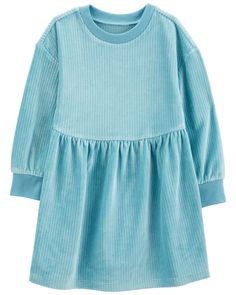 Crafted in fuzzy velour with long sleeves, this cozy dress is perfect for keeping baby warm and stylish, too. Cozy Dress, Velour Dress, Baby Warmer, Toddler Girl Dresses, Shop Clothing, Dress Blue, Toddler Girl, Blue Dresses, Clothing Accessories