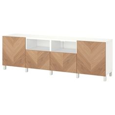 the sideboard is made from wood and white