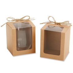 Kraft 9 oz. Glassware Gift Box with Twine (Set of 12) Wine Glass Display, Wine Glass Favors, Twine Bow, Mini Torte, Personalized Wine Glasses, Candle Packaging, Kraft Gift Boxes, Wine Glass Set, Candle Box