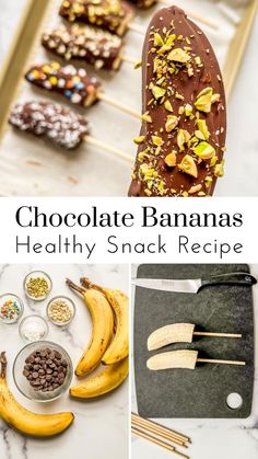 chocolate bananas and healthy snack recipe for kids