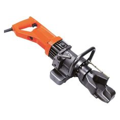 an orange and black electric tool on a white background