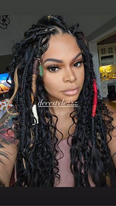 Jamaican Braids Hairstyles, Faux Locs And Braids Mixed, Custom Low-top Sneakers For Sports, Jamaica Hairstyles For Black Women, Locs And Braids Together, Box Braids And Faux Locs Mixed, Casual Brown Synthetic Custom Sneakers, Brown Low-top Custom Sneakers For Sports, Jamaican Braids