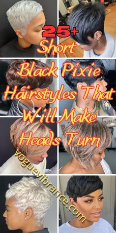 Turn heads with these 25 fierce Pixie Short Black hairstyles! From chic fades to bold twists, discover the perfect style to showcase your unique beauty and confidence. Embrace your natural texture and rock your short hair with unparalleled flair! #PixieShortBlack #HairstyleInspiration #FierceBeauty Pixie Hairstyles 2024, Retro Hairstyles For Short Hair, Texturized Short Hair, Cute Short Hairstyles For Black Women, Short Relaxed Hairstyles Pixie Cuts, Short Black Hair Styles, Short Hair Styles For Black Women, Short Hair Cuts Black Women, Short Hair Pixie Cuts Black Women