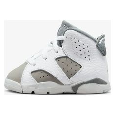 Nike Jordan 6 Retro Infant/Toddler Shoes Size: 10.  Color: White.  Gender: unisex. Jordan 1 Low Grey, Toddler Basketball, Jordan Retro 6, Air Jordan 6 Retro, Jordan Shoes Girls, Jordan 6 Retro, Womens Air Jordans, Soft Shoes, Air Jordan 6