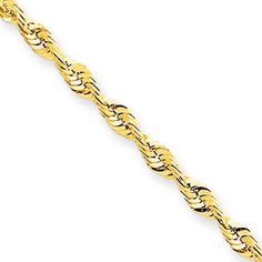 2.55mm, 10k Yellow Gold Lightweight D/C Rope Chain Necklace, 20 Inch Rope Chain Gold, Chain Gold, Precious Metals, Chain Bracelet