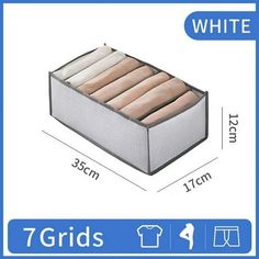 the 7 grids storage box is shown with measurements