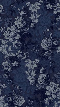 a blue and white floral wallpaper pattern