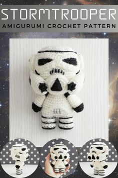 crochet stormtrooper amigurmi star wars pattern with instructions to make it