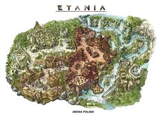 an illustrated map of the city of etannia