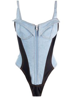 Jersey Corset, Marty Simone, Body Jeans, Denim Bodysuit, Bustier Bodysuit, Denim Bustier, Corset Bodysuit, Denim Corset