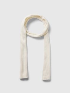 Supersoft cotton-blend skinny scarf. 2010s Style, Little Top Big Pants, Scarf Aesthetic, Cute Scarf, Cute Scarfs, Scarf Outfit, What A Girl Wants, White Scarf, Gift Inspo