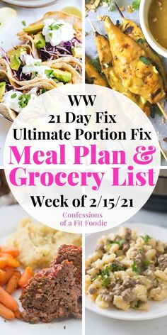 the ultimate meal plan and grocery list for two days