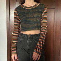 Nwot, Tried On But Never Worn. True Medium, Perfect For A Causal Outfit. Interesting And Eye-Catching And Looks Great Paired With Jeans! Let Me Know If You're Interested! Smoke Free Home Causal Outfits, Bdg Urban Outfitters, Green Orange, Green And Orange, Looks Great, Urban Outfitters, Camo, Long Sleeve Tees, Outfit Ideas