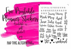 the free printable planner stickers are available in multiple colors and sizes, including pink