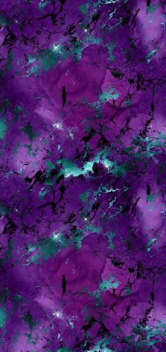 an abstract purple and green background with lots of black spots on it's surface