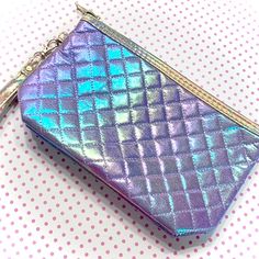 Rainbow Iridescent Pastel Purple Makeup Bag / Oil Slick Cosmetics Bag Offers Welcome! This Light Purple Rainbow Iridescent Makeup Bag / Clutch Is Gorgeous! The Iridescent Quilted Fabric Sparkles The Colors Of The Rainbow. A Lovely Cosmetics / Makeup Bag W Oil Slick Type Finish. Comes W/ Holographic Gold Strap For Use As Iridescent Clutch. Zipper Closure. New! This Pastel Purple Iridescent Bag Is Perf If You Live For All Things Kawaii, Unicorns, Rainbows, 90s Or Fairy Kei! Offers Welcome! Purple Cosmetic Bag With Zipper For Daily Use, Purple Coin Purse With Zipper For Daily Use, Rectangular Purple Pencil Case, Purple Coin Purse Pouch, Purple Pouch Coin Purse For Daily Use, Purple Rectangular Pouch With Zipper, Purple Rectangular Pouch With Zipper Closure, Purple Coin Purse For Daily Use, Purple Rectangular Coin Purse For Everyday Use