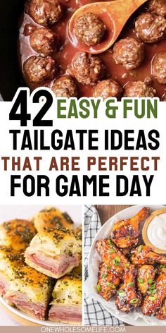 Collage of football food recipes. Food For Tailgating Party, Fancy Tailgate Food, Tailgate Ideas Food, Summer Tailgate Food, Football Food Ideas Easy, Concert Tailgate Food, Football Food Dinner, Easy Football Food Ideas, Appetizers Tailgate