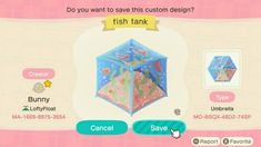 an animal crossing character is playing with a fish tank in animal crossing, which has been designed to look like a cube