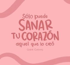 a pink background with the words sanar tu coran and an image of waves