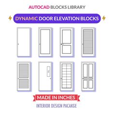 the front and back side of an automatic door elevation blocks with instructions to make it look like