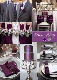 purple and gray wedding color scheme