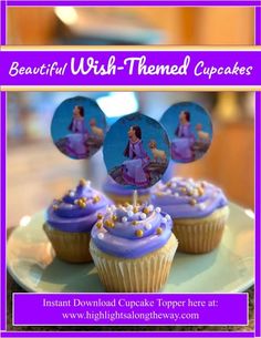 Disney Princess Asha and Valentino Cupcake easy DIY Cupcake topper printables Disney Wish Party Theme, Homemade Hummus Recipe Without Tahini, Hummus Recipe Without Tahini, Pretzel Dip Recipes, Hummus Without Tahini, Movie Cupcakes