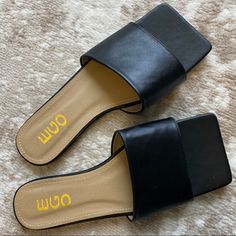 Size (Us) 9, (Uk) 7. Brand New! Sadly To Big For Me Casual Sandals With Square Toe And Medium Width, Casual Synthetic Sandals With Square Toe, Casual Synthetic Square Toe Sandals, Casual Square Toe Synthetic Sandals, Ego Shoes, Slider Sandals, Sliders, Women's Shoes Sandals, Shoes Sandals