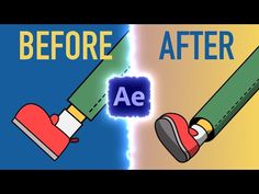 an animated drawing of a pencil with the words before and after it is colored blue