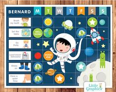 a board game with an astronaut on it