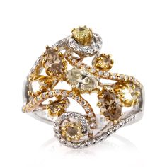 2.02ct Fancy Color Marquise Pear and Round Cut Diamond Right-Hand Ring Fancy Color Diamond Ring, Mark Broumand, Colored Diamond Rings, Real Gold Jewelry, Beautiful Diamond Rings, Fancy Rings, Fine Diamond Jewelry, White Diamond Ring, Right Hand Rings