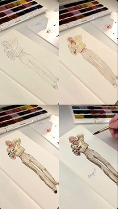 the process of drawing a man's leg in pencil and watercolor on paper