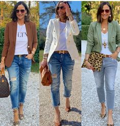 Blazer Outfits For Women, Look Rock, Fashion Guide, Mode Casual, Classy Casual Outfits, Weekend Outfit, Blazer Outfits