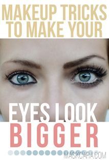 how-to-make-your-eyes-look-bigger-with-makeup Eyes Look Bigger, Small Eyes, Make Up Tutorials, Makijaż Smokey Eye, Make Up Inspiration, Makeup Tricks, Beauty Stuff, Make Me Up, Health And Beauty Tips