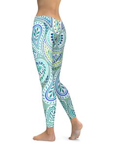 The Gearbunch Blue and Green Paisley Leggings is a calming and peaceful mix of soft blue, green and white, with a touch of pink and purple are perfect for summer workouts. Our designer has created yet another high quality and unique Gearbunch Paisley legging, perfect for workouts, yoga, and everyday life. Be Bright, Be Happy, Be You with Gearbunch. Summer Workouts, Workouts Yoga, 100 Squats, Green Paisley, Summer Workout, Soft Leggings, Squat Proof, Pink And Purple, Green And White