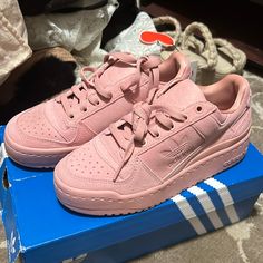 Adidas Women's Originals Forum Bold Shoes Gy8161 Brand New Pink High-top Adidas Sneakers, Pink Adidas High-top Sneakers, Luxury Pink Adidas Sneakers, Adidas Pink Sporty Sneakers, Pink Adidas Sneakers With Synthetic Material, Jeremy Scott Adidas, Adidas Falcon, Adidas Grand Court, Gold Adidas