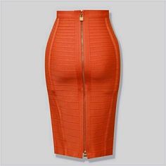 2021 New Women Zipper Rayon Bandage Skirt Day Party Pencil Skirt Top Hot Outfit Pencil Skirt, Summer Pencil Skirts, Bodycon Pencil Skirt, Cheap Skirts, Bandage Skirt, Orange Skirt, Zipper Skirt, Women Skirt, Womens Pencil Skirts