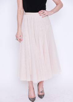 Tulle with Poly LiningElastic Waist Available in One Size. One Size fits most, please measure yourself :) Waist:63-95cm(25-37")Length:83cm(33") Fitted Tulle Pleated Midi Skirt, Spring Stretch Skirt, Spring Long Tulle Skirt Bottoms, Elegant Beige Tulle Skirt Bottoms, Spring Flowy Tulle Bottoms, Elegant Stretch Tulle Skirt, Stretch Tulle Skirt, Spring Tulle Flared Maxi Skirt, Spring Tulle Flared Skirt