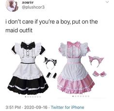 two dresses are shown on the tweetper's twitter page, one is pink and white