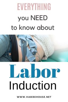 the labor induction poster is shown with an image of a woman laying on her stomach