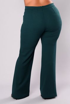 Victoria High Waisted Dress Pants - Hunter Green - Pants - Fashion Nova Chic Green High-waisted Pants, Green High-waist Stretch Dress Pants, Green Pants Fashion, Green High-waisted Dress Pants With Pockets, Green Stretch High-waisted Pants, Green High-waisted Pants With Belt Loops, Hunter Green Pants, High Waisted Dress, High Waisted Dress Pants