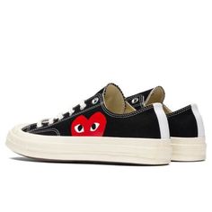 Converse X Comme Des Garcons, Sneaker Silhouette, Play Converse, Jordan 4’s, Play Shoes, Heart Motif, Jordan 12 Retro, Converse Chuck 70, Comme Des Garcons Play