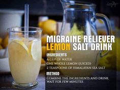 Migraine Remedy, Migraine Remedies, Lemon Salt, Natural Therapy, Homemade Remedies, Himalayan Salt