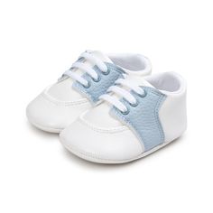 Baby Non-Slip Color Block Lace Up Sneakers Cheap Kid Shoes Wholesale - PrettyKid White Lace-up Booties With Soft Sole, Spring Lace-up Sneakers With Soft Sole, Casual Blue Booties For Spring, Casual White Booties With Rubber Sole, Casual Blue Booties With Round Toe, Casual Blue Spring Booties, White Casual Booties With Rubber Sole, Blue Casual Booties With Round Toe, Casual Blue Round Toe Booties