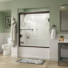 Whether you’re looking for a moderate DIY project or working on a bathroom remodel, upgrading your bathroom with a new sliding shower door is easy with the Delta 1-2-3 custom sliding shower door program. Delta’s custom glass shower door program offers 1000s of design combinations by choosing your glass shower panels, shower door track, and shower door handles to build a unique, personalized glass shower door. Simple and classic, the Traditional bathtub door track in nickel features a reversible Glass Bathtub, Shower Door Track, Glass Shower Panels, Custom Shower Doors, Shower Door Handles, Bathtub Doors, Sliding Door Handles, Door Track, Sliding Shower Door