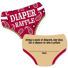 two diaper raffle coupons are on display