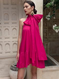 Bow Neck Dress, Bow Dresses Women, Dress With Ruffle Hem, Cotton Voile Fabric, Flowing Dress, Voile Fabric, Ultra Feminine, Wardrobe Edit, Flowing Dresses