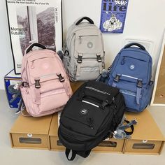 Kylethomasw Women School Backpack Men Large Capacity Lady Travel Leisure Student Bag Girls Boy Laptop College Fashion Female Male Book Bags Black Rucksack, Big Backpacks, Blue Yellow Grey, Book Bags, Bags For Teens, Student Bag, Women Crossbody Bag, Female Male