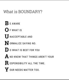 the words are written in black and white on a piece of paper that says, what is boundary?